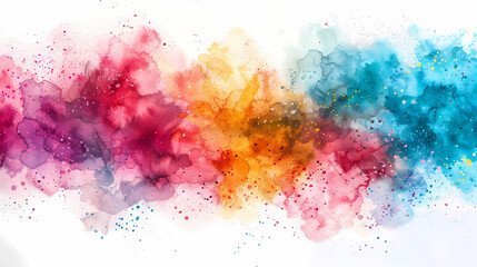 Colorful Powder Explosion Captured on a Bright Background