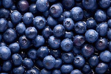 Fresh blueberries captures the vibrant, natural beauty of the blueberries, highlighting their small, round shapes and glistening droplets of water