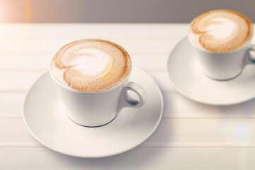 Warm tasty fresh Latte coffee with Milk