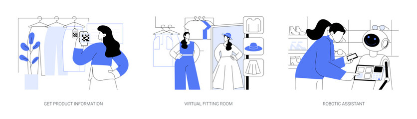 Technologies in retail isolated cartoon vector illustrations se