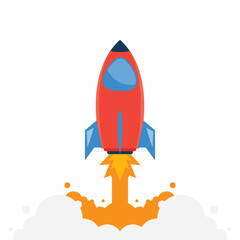 Rocket to Success. Business Growth Strategy icon illustration. PNG file