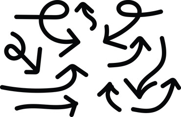 Elegant arrows set for business plan, presentation and education. Sign, Symbol, Hand drawn arrow collection.eps10