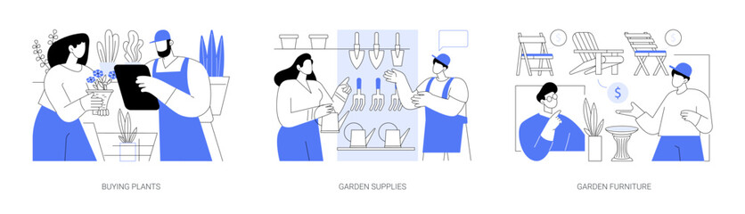 Garden center isolated cartoon vector illustrations se