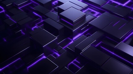 3d rendering of purple and black abstract geometric background. Scene for advertising, technology, showcase, banner, game, sport, cosmetic, business, metaverse. Sci-Fi Illustration. Product display