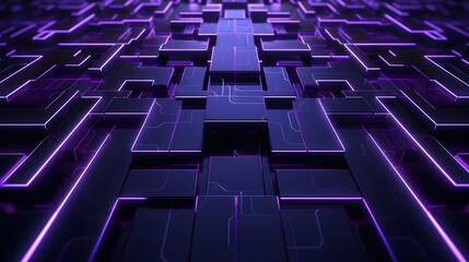 Obraz premium 3d rendering of purple and black abstract geometric background. Scene for advertising, technology, showcase, banner, game, sport, cosmetic, business, metaverse. Sci-Fi Illustration. Product display