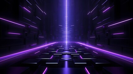 3d rendering of purple and black abstract geometric background. Scene for advertising, technology, showcase, banner, game, sport, cosmetic, business, metaverse. Sci-Fi Illustration. Product display - obrazy, fototapety, plakaty