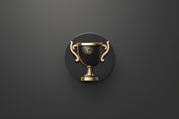 Trophy icon, sleek minimalist design, background simplicity, victory emblem