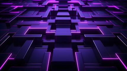 Fototapeta premium 3d rendering of purple and black abstract geometric background. Scene for advertising, technology, showcase, banner, game, sport, cosmetic, business, metaverse. Sci-Fi Illustration. Product display
