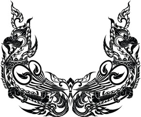 Thai Patterns in Silhouette Style for Decoration