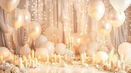 Wedding Candle Balloon Background