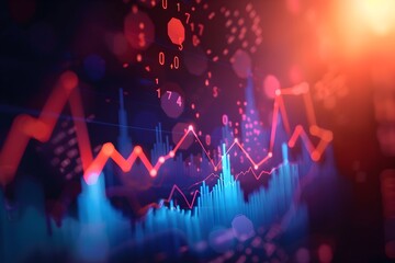 photography of market chart and financial data visualization for business growth and investment success