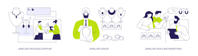 Jewellery business abstract concept vector illustrations.