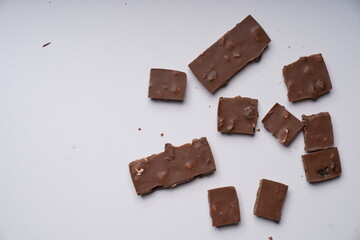 pieces of chocolate on a plate