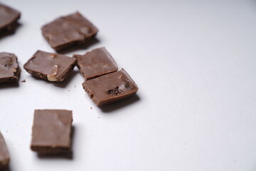 chocolate pieces on a plate