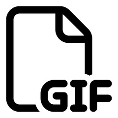 GIF file format icon in outline style. Simple document extension vector — pixel-perfect icon.