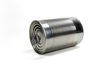 Closeup of a metal tin can