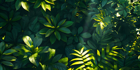 Patterned shadows cast by tropical foliage, natural and mysterious, for eco-friendly apparel or conservation campaigns
