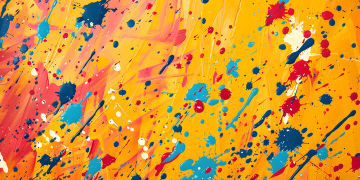 Spattered paint backdrop in bold colors, artsy and spontaneous, for creative studios or DIY craft supplies
