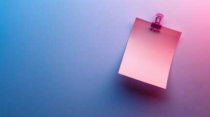a blank note pinned on a serene indigo-to-sapphire gradient background, providing room for your ideas, captured in full ultra HD high resolution. - obrazy, fototapety, plakaty