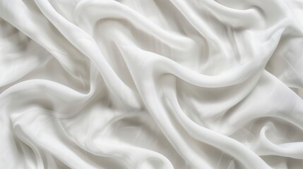 Obraz premium Elegant Wavy White Silk Fabric Background