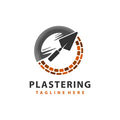 Plastering circle logo, plastering unique logo