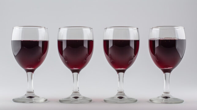 Celebration: Four Wine Cups Alignment., Pesach celebration, Jewish Holiday, Passover sharing and celebrating 