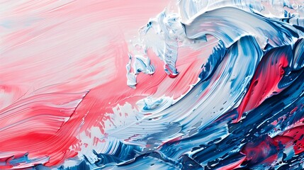 Captivating Abstract Ocean Wave Motif with Vibrant Brushstrokes and Striking Contrast - obrazy, fototapety, plakaty