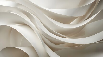 Elegant layered paper forms with organic fluid curves in muted tones for editorial or product design