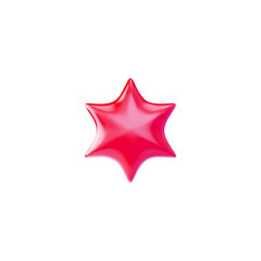 Glossy red 3D star icon vector illustration