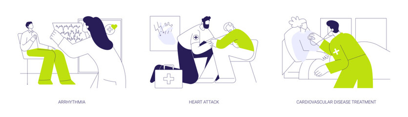 Cardiovascular disease abstract concept vector illustrations.