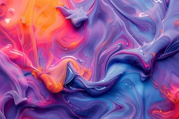 Marbled ink swirls, closeup, vibrant colors, fluid dynamics for artistic background