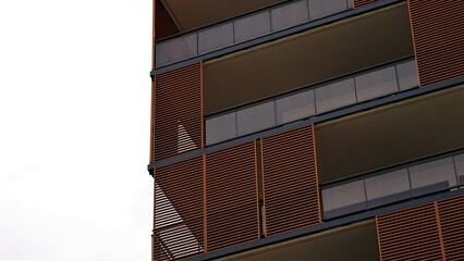 low angle of facade of modern residential building