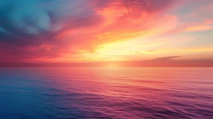Foto op Canvas Sunset gradient, soft focus abstract, wide angle, warm hues for calming desktop background © NatthyDesign