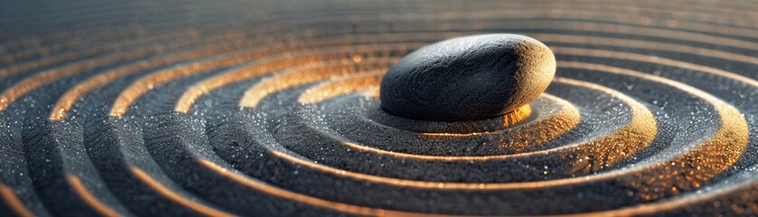 Zen garden ripples, macro sand patterns, soft light for a peaceful abstract background