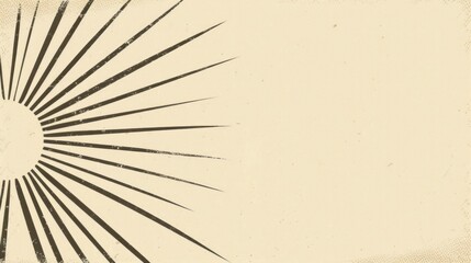 Vintage sunburst on old paper background with copy space for text