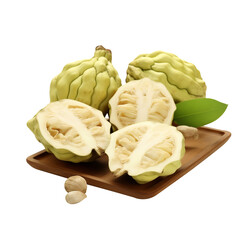  Natural Custard Apple Isolated On White Background