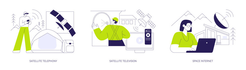Telecommunications abstract concept vector illustrations.