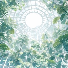 Illustrated Indoor Eden: The Ultimate Rainforest Sanctuary - obrazy, fototapety, plakaty