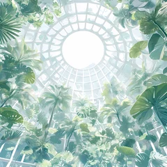 Fotobehang Illustrated Indoor Eden: The Ultimate Rainforest Sanctuary © RobertGabriel