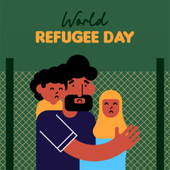 World refugee day illustration background