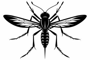  mosquito silhouette black color printable vector art illustration