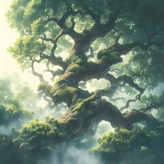 Ethereal Elegance - A Journey Through the Heart of a Thousand-Year-Old Oak Forest