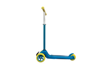 blue children's scooter isolated on white background