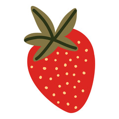 Vibrant vector illustration of strawberry branch with flowers. Perfect for summer-themed designs and botanical decor.
