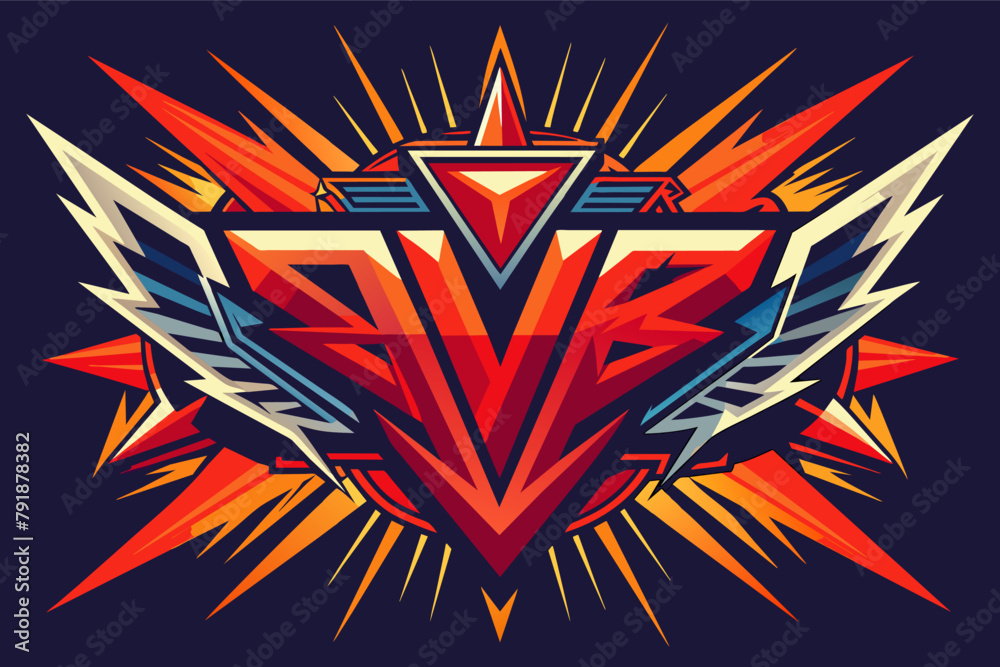 Poster bold and striking visual impact abstract logo vector