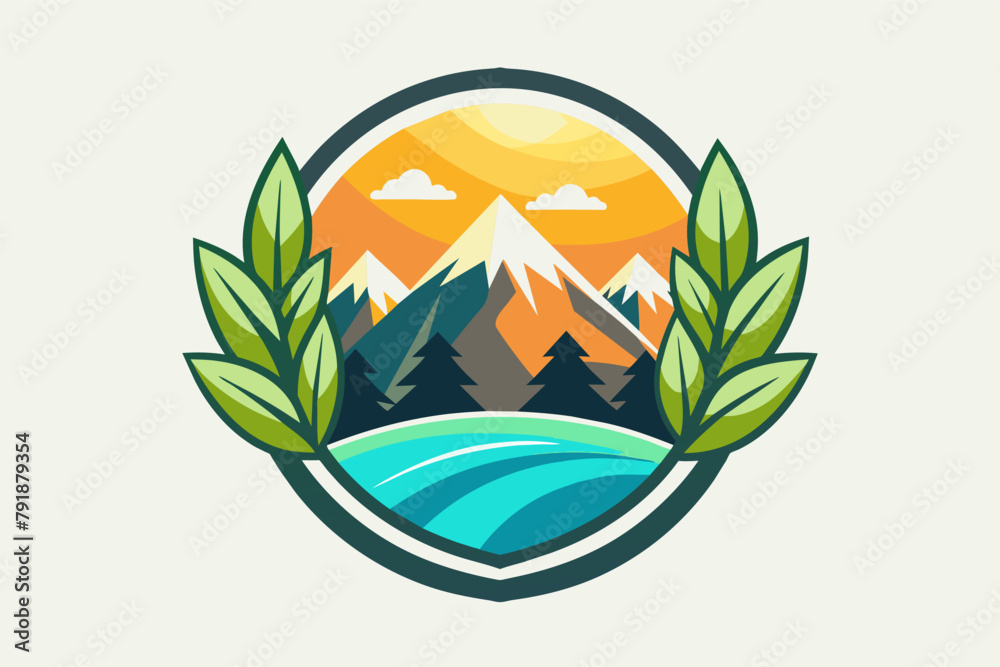 Aufkleber Craft a nature-themed logo using soft gradient shades and scalable vector graphics