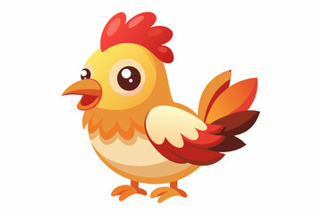 Cute Chicken Clucking gradient illustration in white background