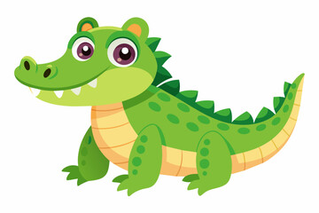 Fototapeta premium Cute Crocodile Snappy gradient illustration in white background
