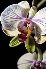 AI generate a glass mosaic in the shape of an orchid flower