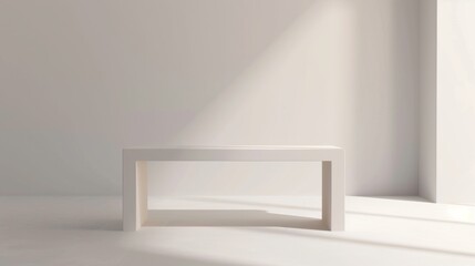 3d render of an empty room with a single table
